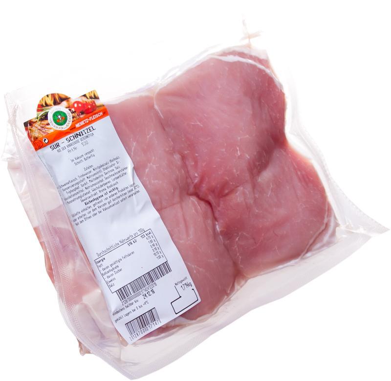 Schweine Surkarreeschnitzel geschnitten
