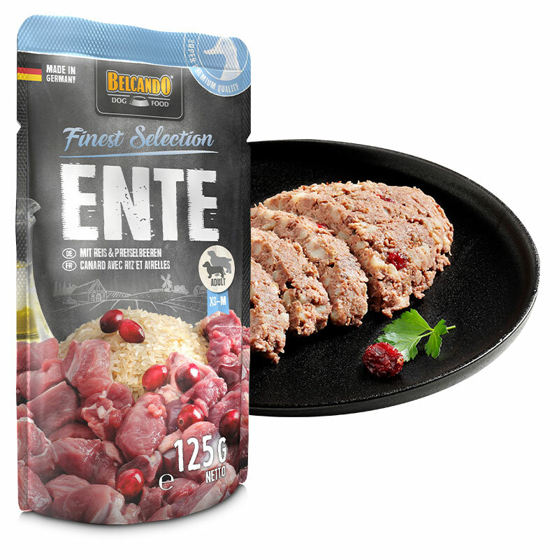 Belcando Ente mit Reis und Preiselbeeren