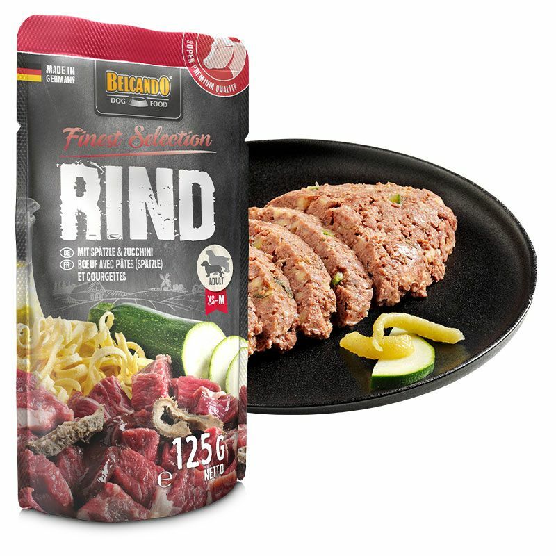 Belcando Rind und Sptzle mit Zucchini