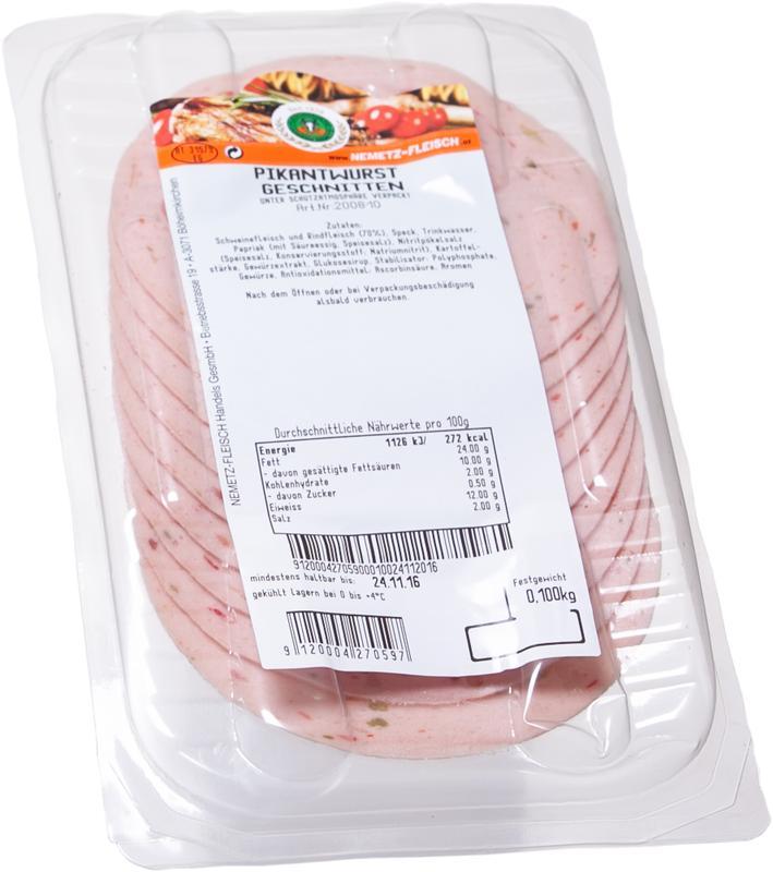 Pikante geschnitten 100gr. Brief